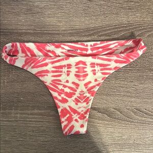 Mikoh Vibrant Red and Cream Bikini Bottom